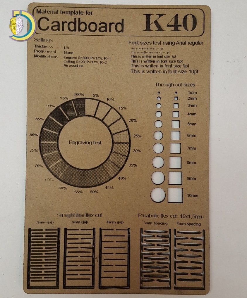 Laser Cut Engrave Test Template SVG Free Vector