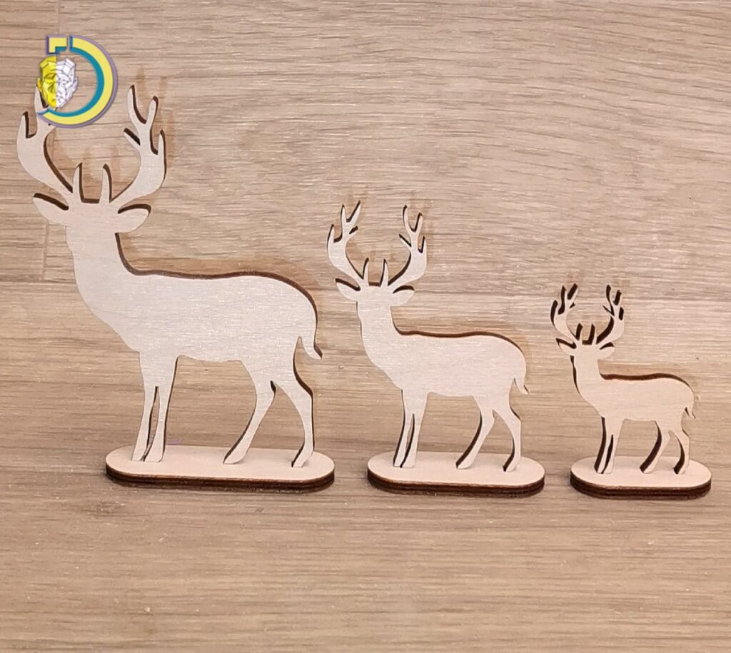 Laser Cut Fawn Deer Christmas Ornament CDR Free Vector