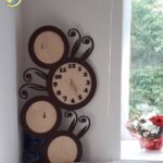 Laser Cut Floral Decorative Wall Clock Free CDR Vector