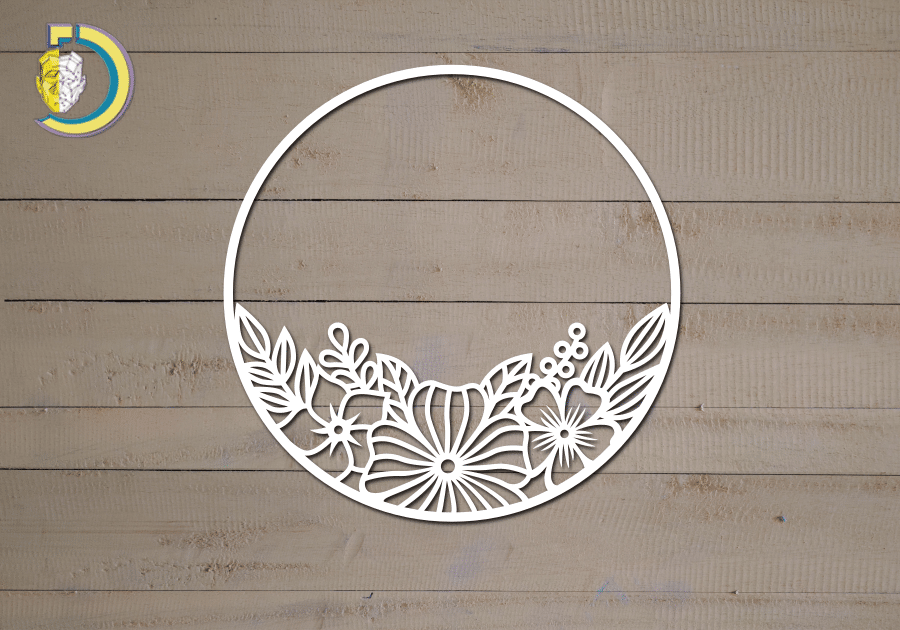 Laser Cut Floral Frame SVG DXF Free Vector