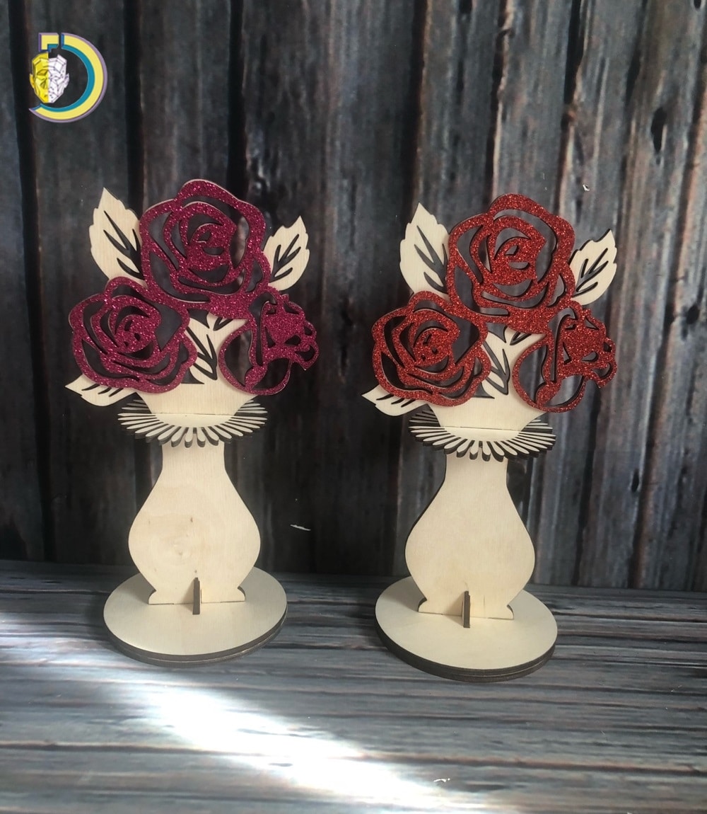 Laser Cut Flower Napkin Holder CDR Free Vector