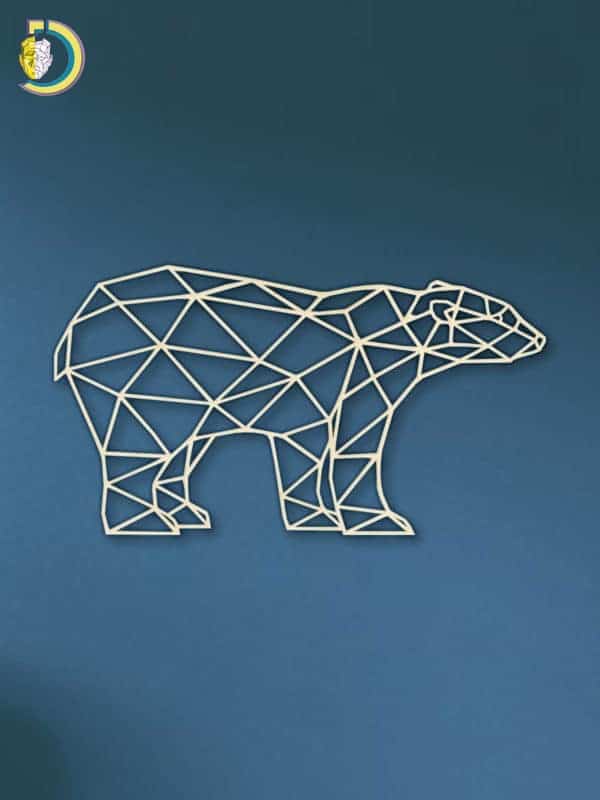 Laser Cut Geometric Bear SVG DXF Vector