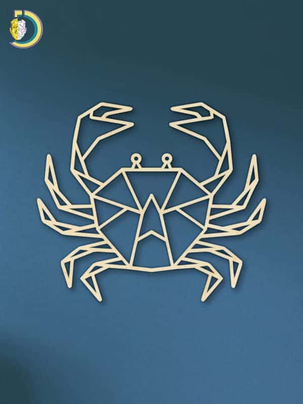 Laser Cut Geometric Crab SVG DXF Vector