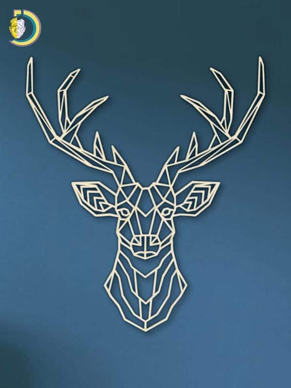 Laser Cut Geometric Deer SVG DXF Vector