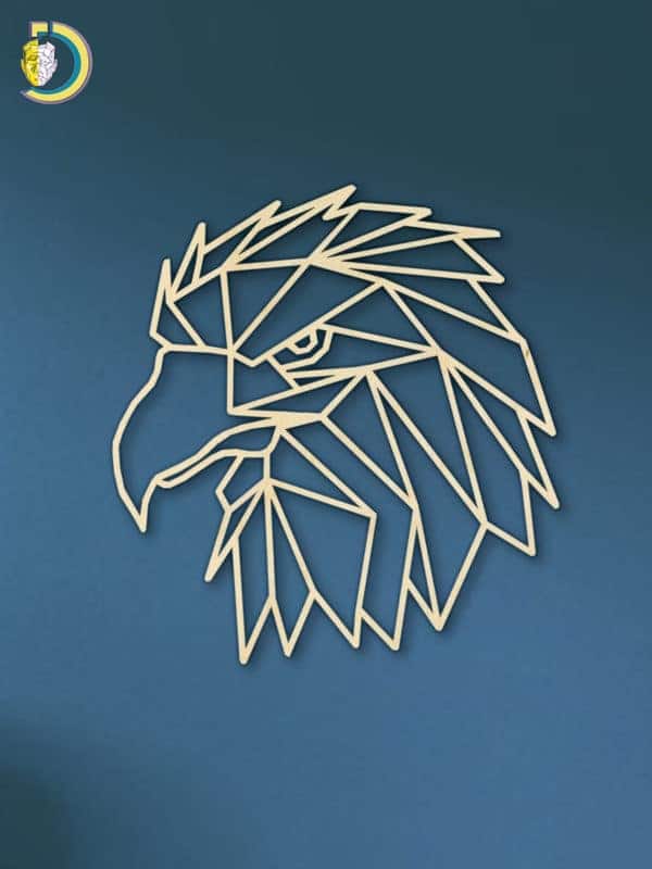 Laser Cut Geometric Eagle Head SVG DXF Vector