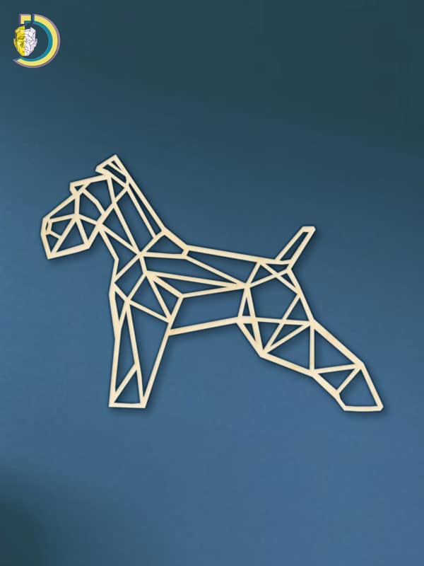 Laser Cut Geometric Fox Terrier SVG DXF Vector