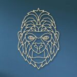 Laser Cut Geometric Gorilla Head SVG DXF Vector