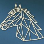 Laser Cut Geometric Horse Head SVG DXF Vector