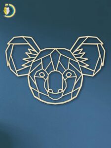 Laser Cut Geometric Koala Head SVG DXF Vector