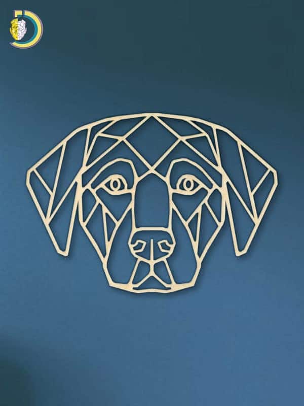 Laser Cut Geometric Labrador Retriever Head SVG DXF Vector