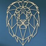 Laser Cut Geometric Lion Head SVG DXF Vector