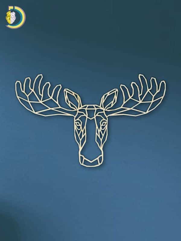 Laser Cut Geometric Moose SVG DXF Vector