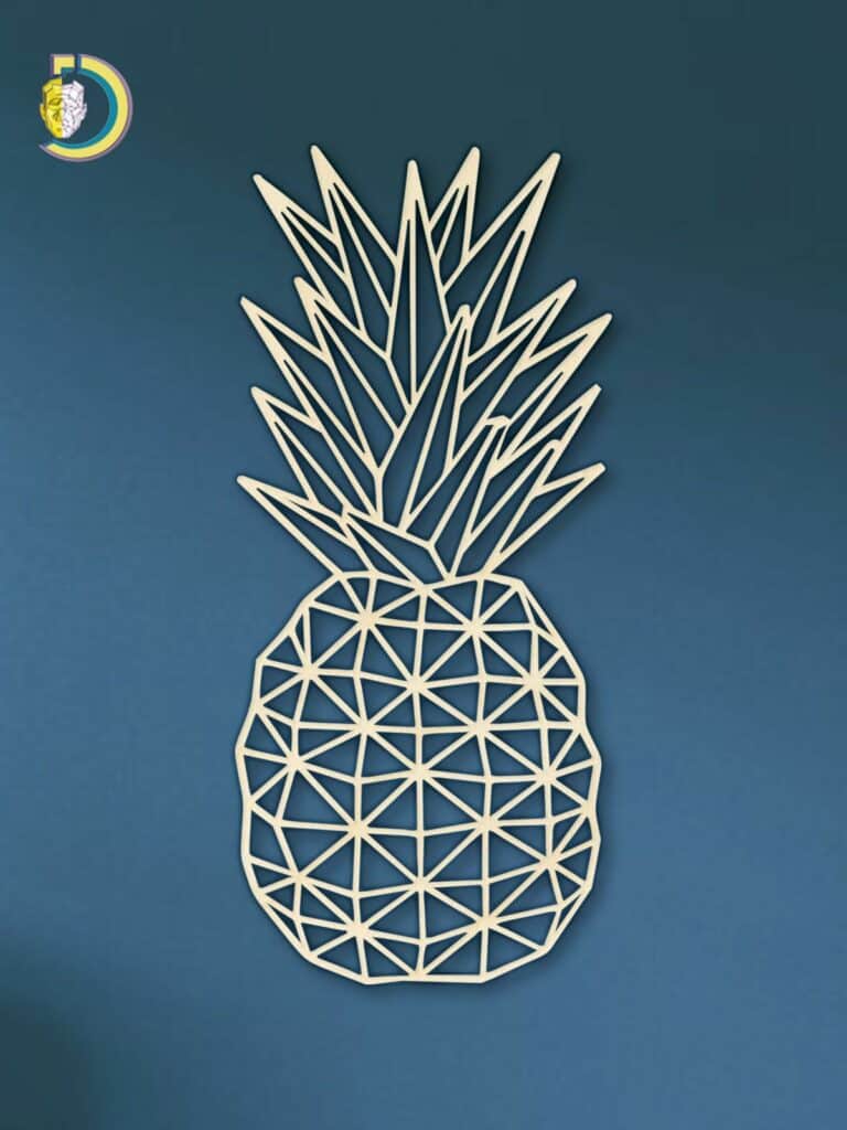 Laser Cut Geometric Pineapple Free Vector