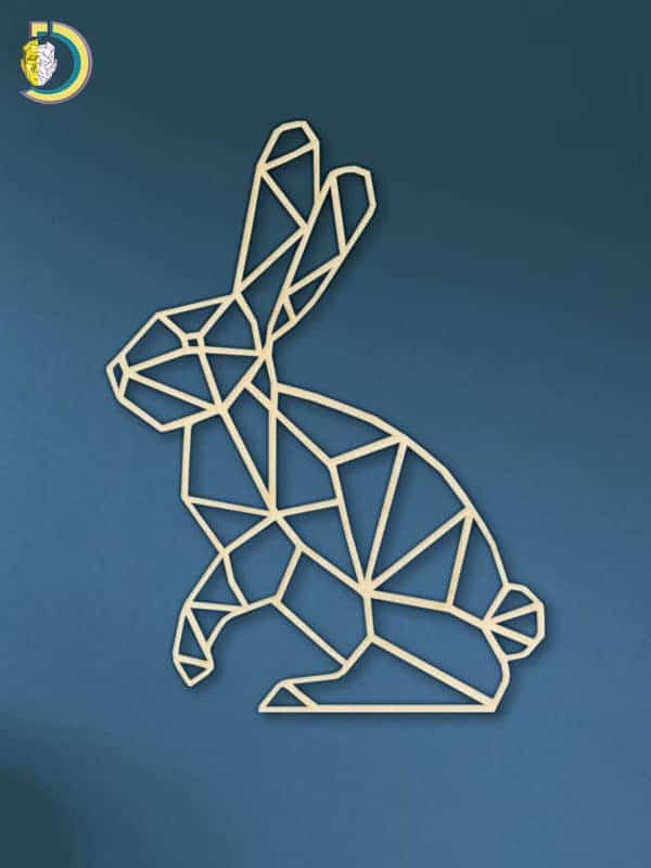 Laser Cut Geometric Rabbit SVG DXF Vector