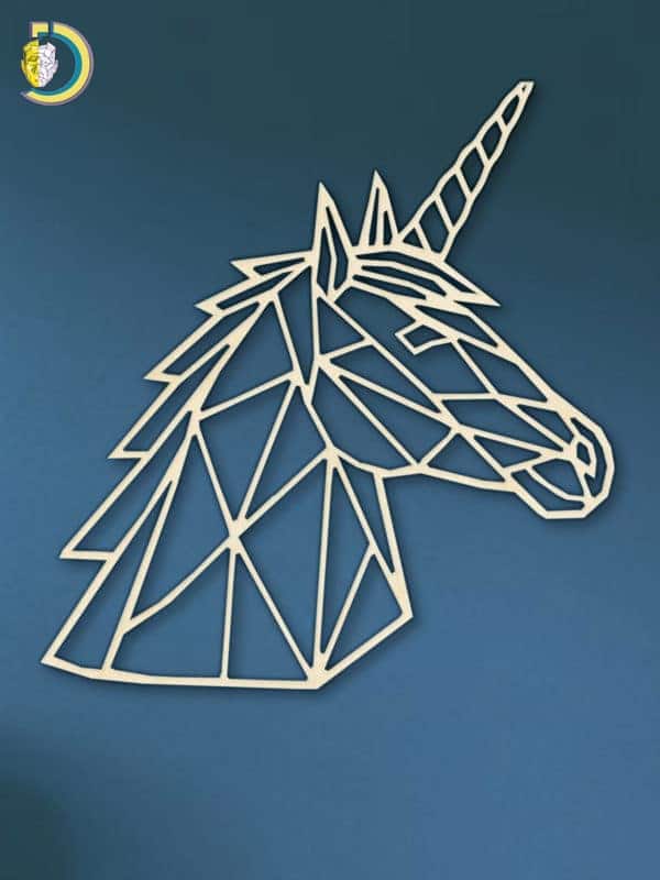 Laser Cut Geometric Unicorn SVG DXF Vector