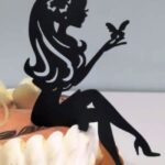 Laser Cut Girl Cake Topper CDR Free Vector