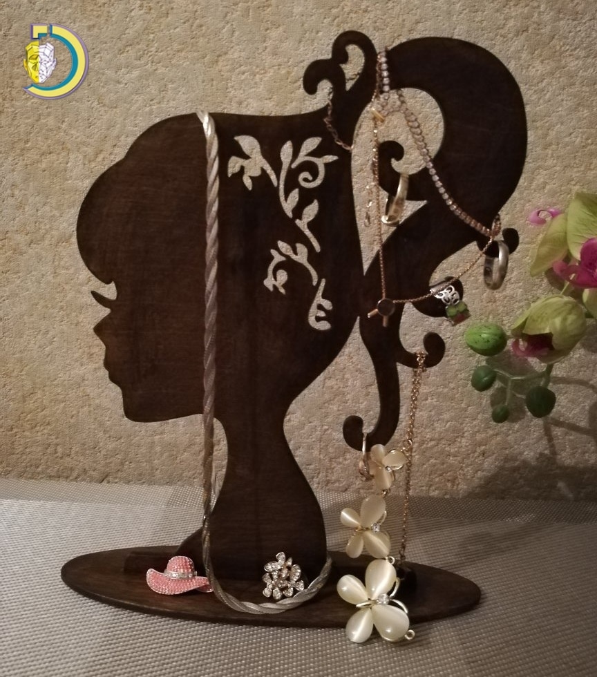 Laser Cut Girls Jewelry Stand PDF Free Vector