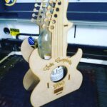 Laser Cut Guitar Shape Wine Bottle Box CDR Vector