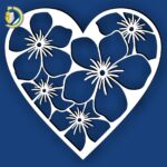 Laser Cut Heart Flower CDR Free Vector