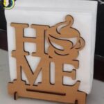 Laser Cut Home Wooden Napkin Holder Free Vector