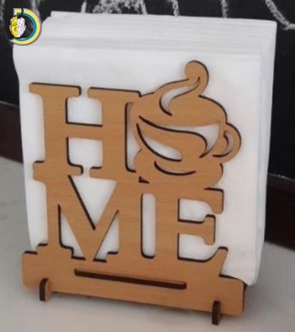 Laser Cut Home Wooden Napkin Holder Free Vector