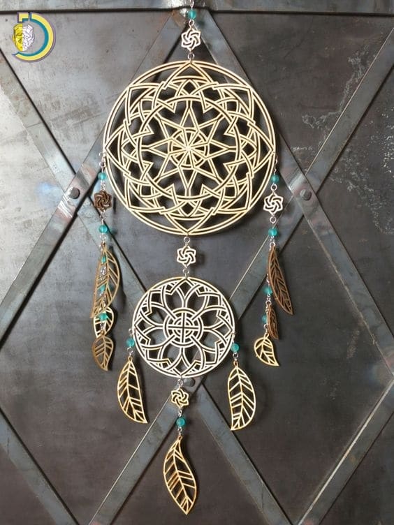 Laser Cut Indian Amulet Dream Catcher CDR Free Vector