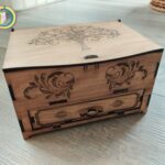 Laser Cut Jewelry Box With Drawer 3mm Free Vector