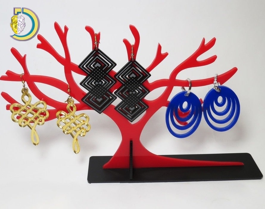 Laser Cut Jewelry Tree Stand Acrylic Free Vector