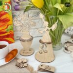 Laser Cut Lady & Flower Napkin Holder Free Vector