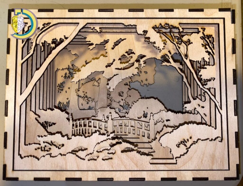 Laser Cut Landscape In A Box 3mm Free Vector