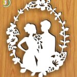 Laser Cut Love Story CDR Free Vector