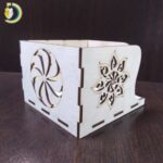 Laser Cut Napkin Holder with Pattern Free Vector