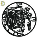 Laser Cut Photographers Wall Clock Camera Clock Vector