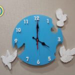 Laser Cut Pigeons Wall Clock Free CDR Vector