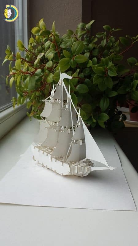 Laser Cut Sailing Ship Free Vector