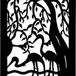 Laser Cut Screen Decorative Tree Panel Free Vector