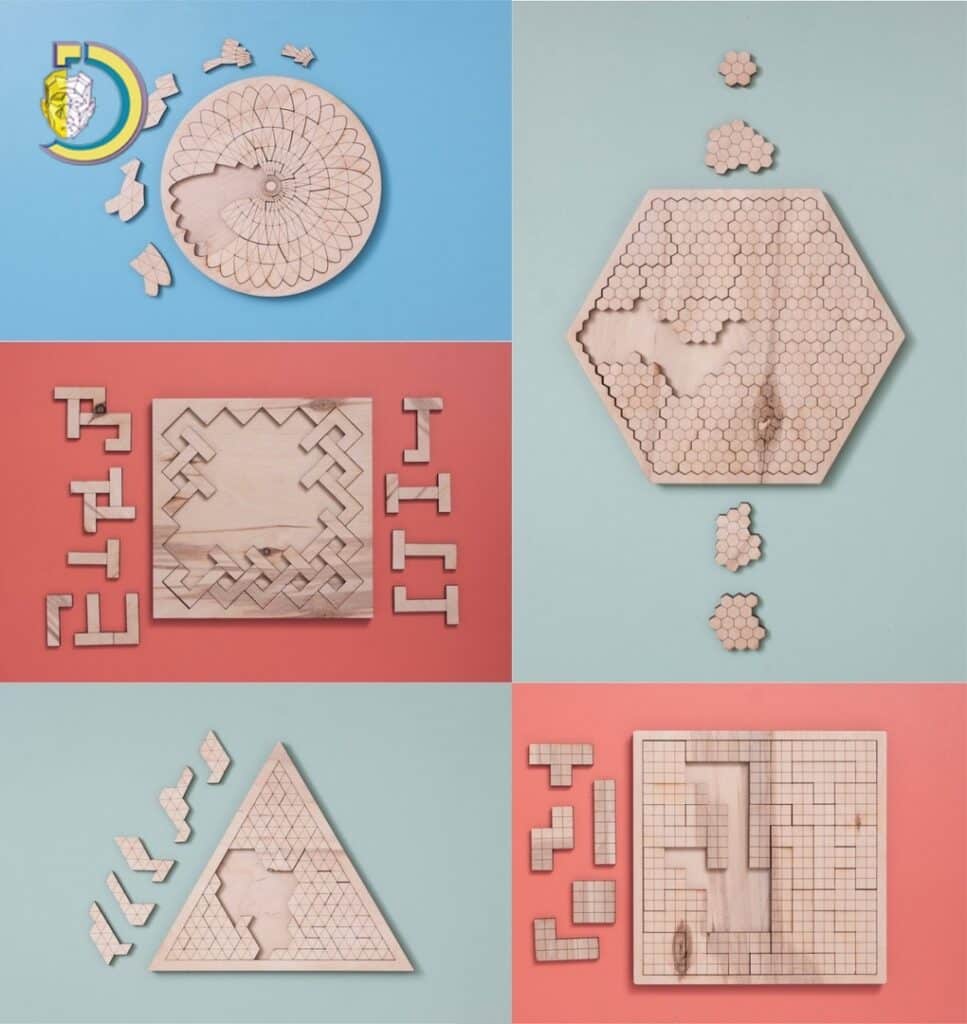 Laser Cut Set of Puzzles Free Vector