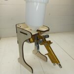 Laser Cut Spray Gun Stand Free Vector