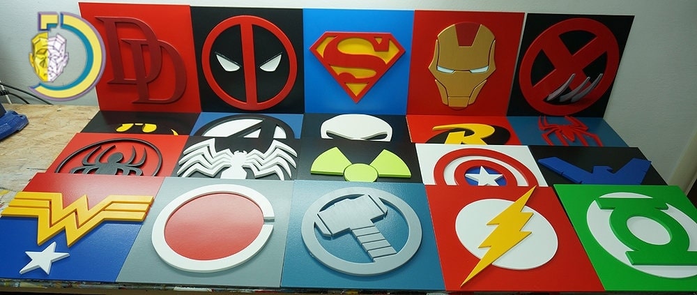 Laser Cut Super Heros Logo Free Vector