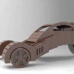 Laser Cut Toy Car CDR Free Vector