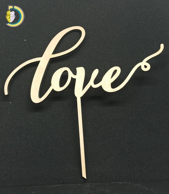 Laser Cut Valentine Cake Topper CDR Free Vector