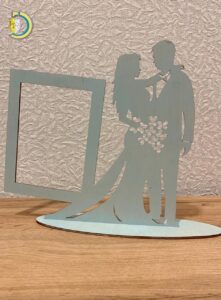 Laser Cut Wedding Bride Groom Photo Frame CDR Vector