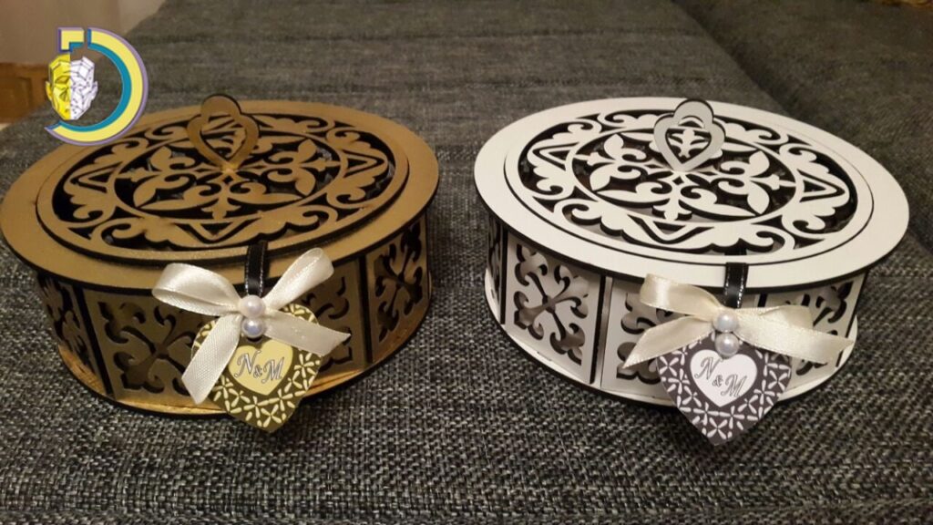 Laser Cut Wedding Gift Box CDR Free Vector