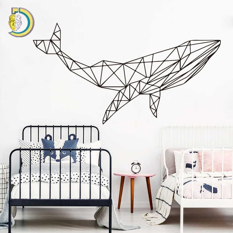 Laser Cut Whale Geometric Wall Art Free Vector