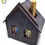 Laser Cut Wine Box House Gift Box Free Vector