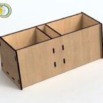 Laser Cut Wooden Simple Desk Organizer Storage Box 3mm Free Vector