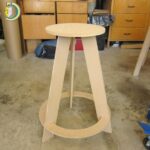 Laser Cut Wooden Stool With Round Seat DXF Vector