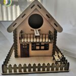 Laser Cut Wooden Unique Decorative Bird House Pet Nest CDR Free Vector