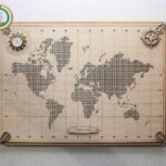 Laser Cut World Map Wall Decor Free Vector