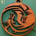 Laser Cut Yin Yang Dragons Free Vector